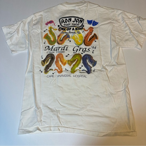 Vintage Ron Jon Mardi Gras 1994 T Shirt USA Made - Picture 2 of 5